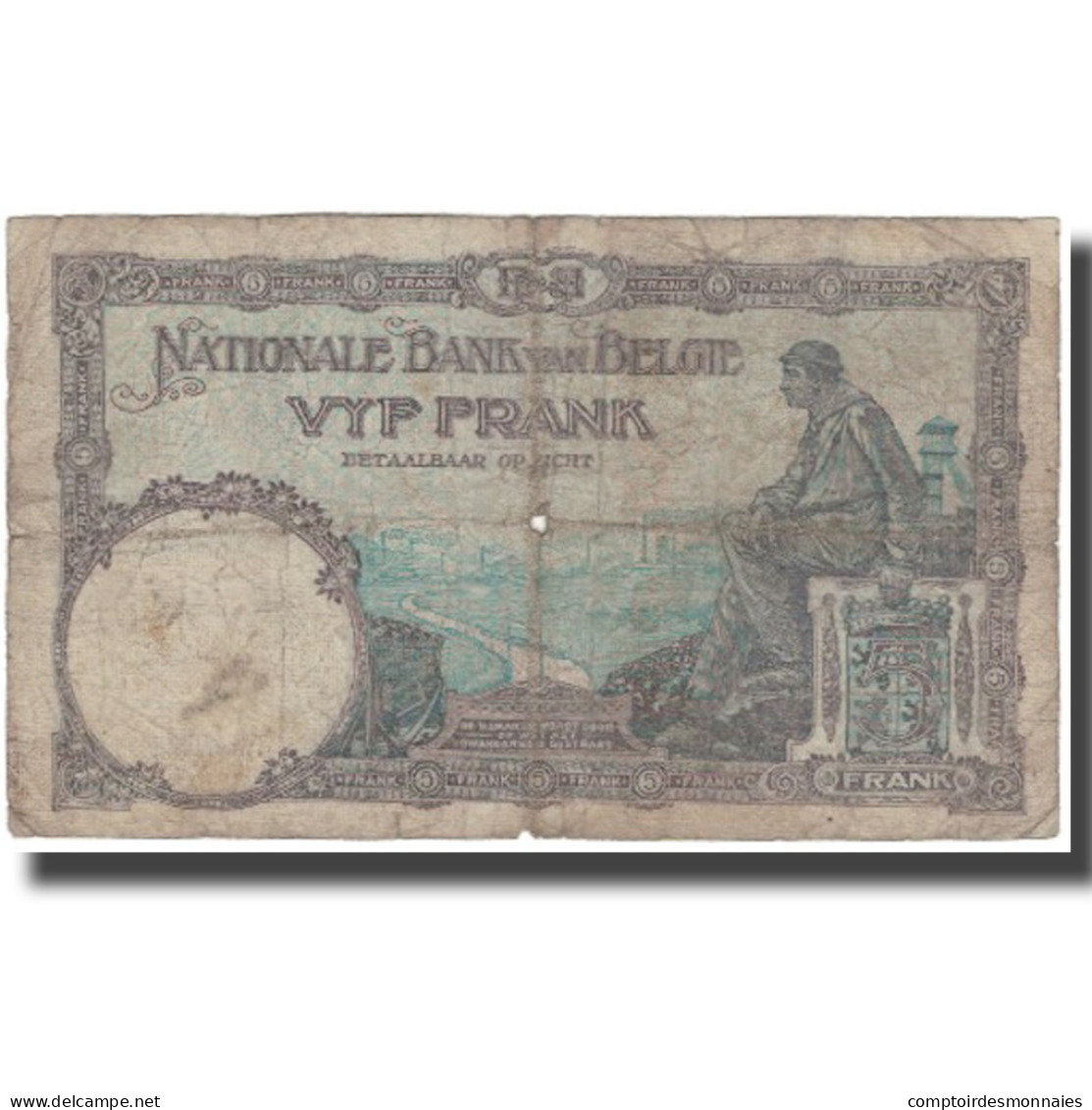 Billet, Belgique, 5 Francs, 1931-05-05, KM:97b, B+ - 5 Francs