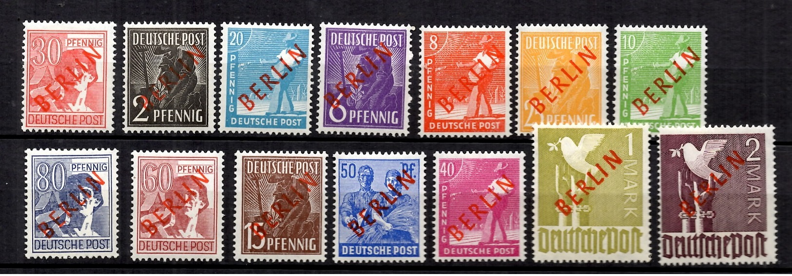 Berlin YT N° 1/18 Surcharge Rouge Neufs *. B/TB. A Saisir! - Neufs