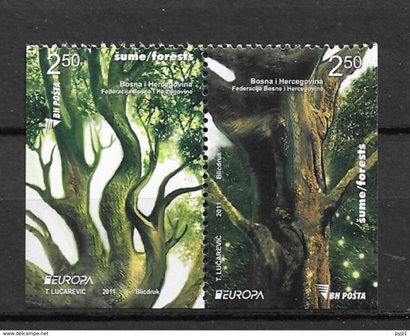 2011 MNH Bosnia, Pair From Booklet Postfris** - 2011