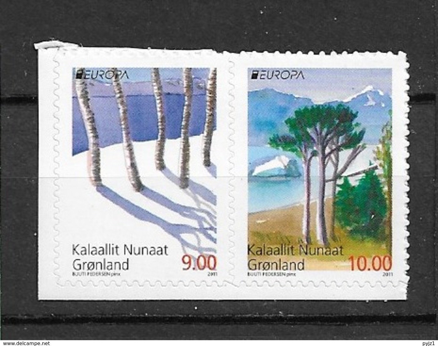 2011 MNH Greenland, Pair From Booklet Postfris** - 2011