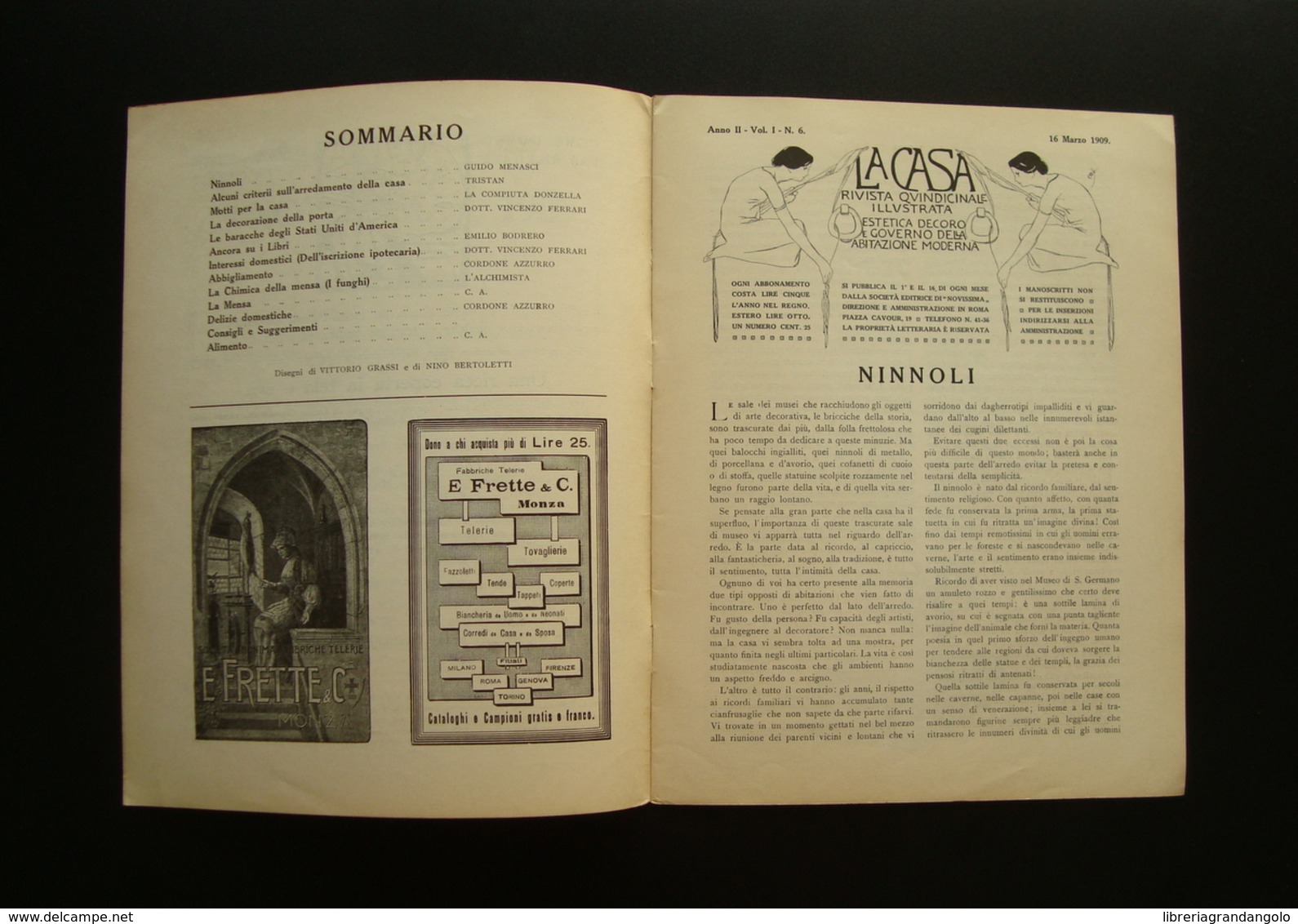 La Casa Rivista Estetica Decoro Abitazione Moderna N 6 Marzo 1909 Grassi - Non Classificati