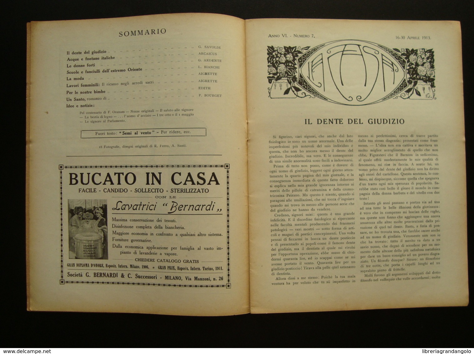 La Casa Rivista Decoro Abitazione Lavori Femminili Arte Moda N 7 1913 Ferro - Sin Clasificación