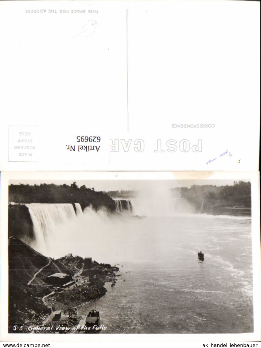 629695,Foto Ak General View Of The Falls Wasserfall Schiffe Dampfer Niagara Falls - Sonstige & Ohne Zuordnung