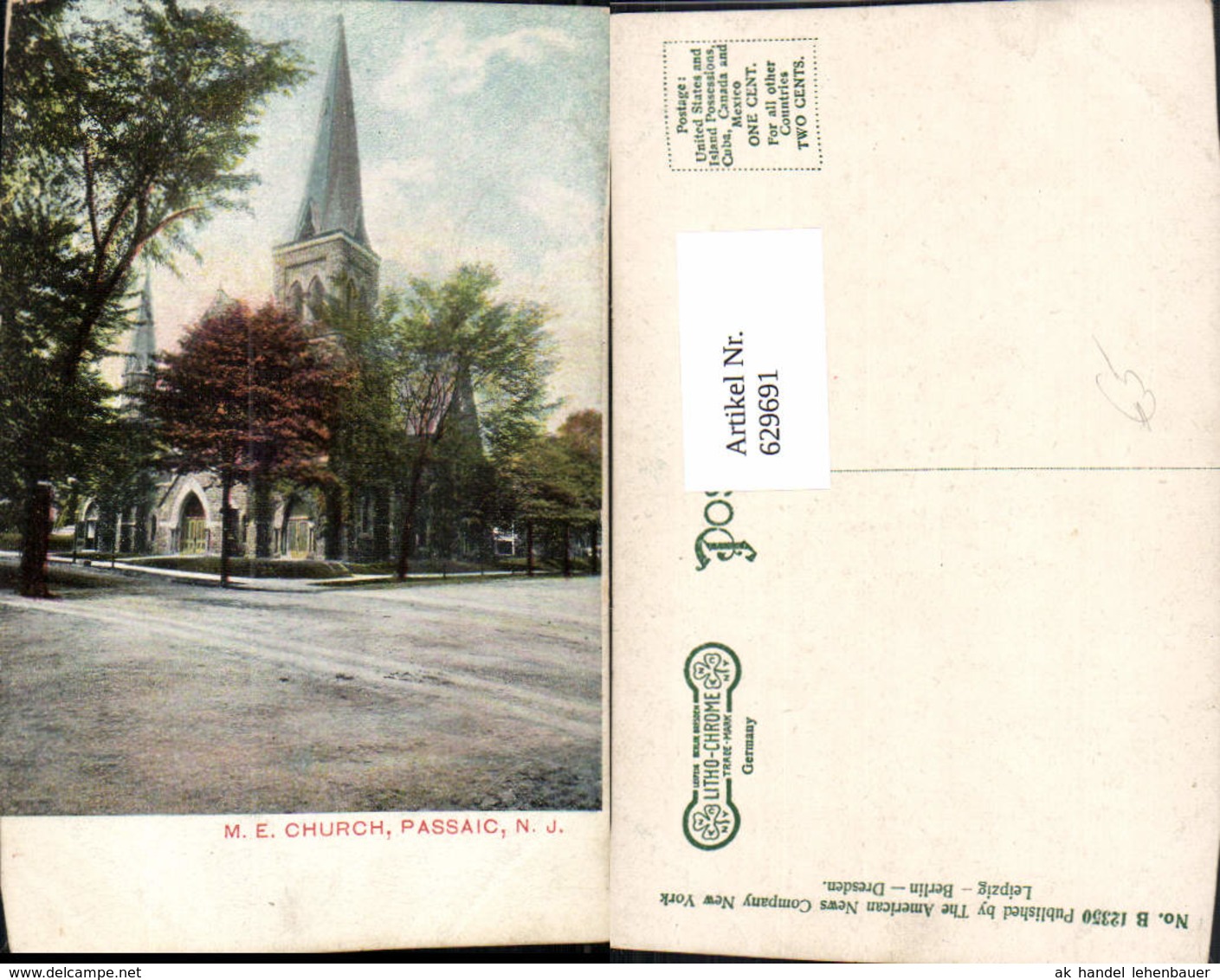 629691,M. E. Church Passaic New Jersey - Sonstige & Ohne Zuordnung