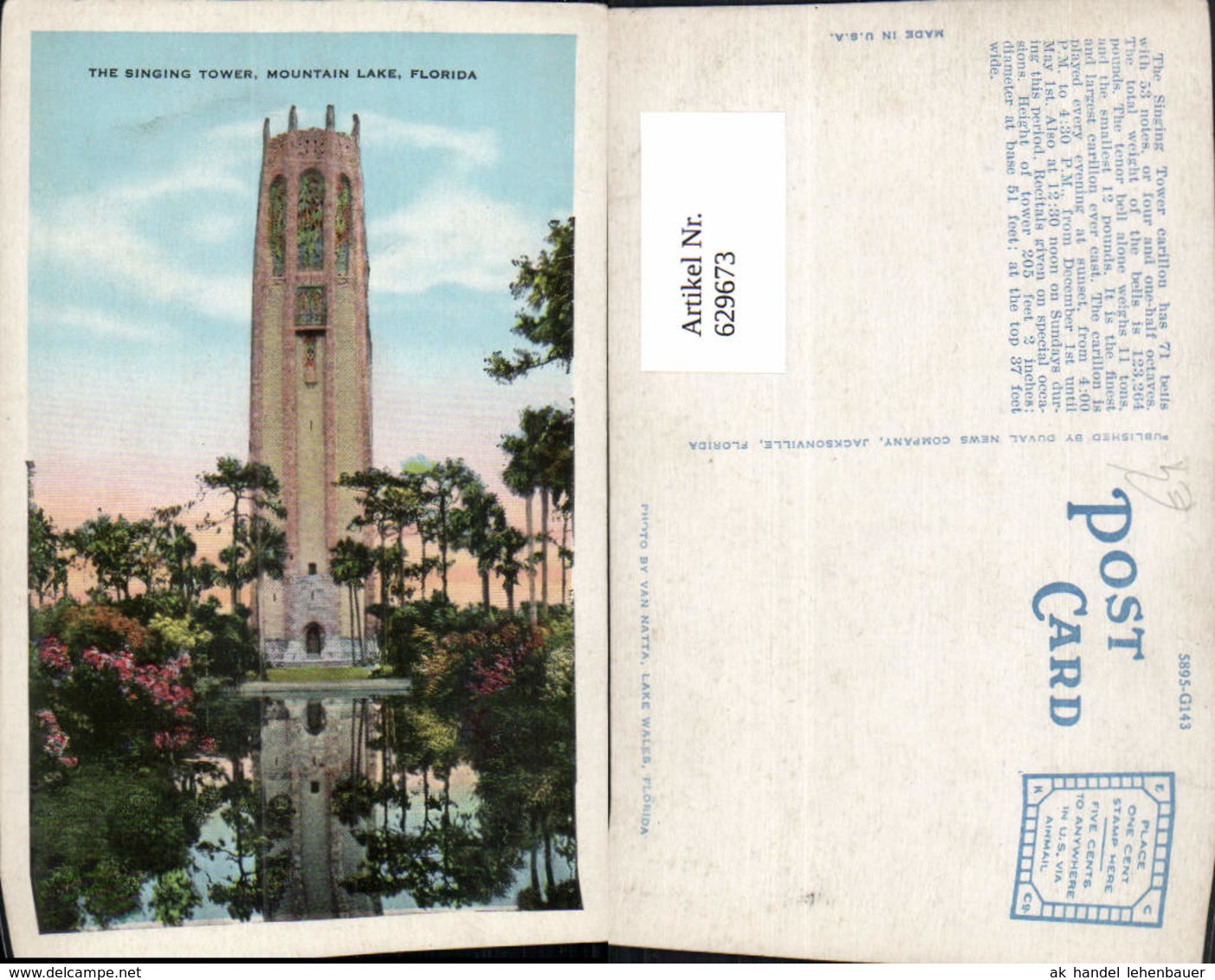 629673,The Singing Tower Mountain Lake Florida - Sonstige & Ohne Zuordnung