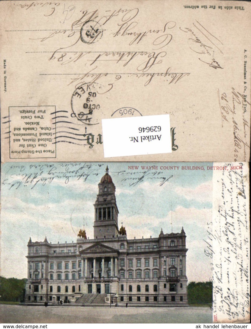 629646,New Wayne County Building Detroit Michigan - Sonstige & Ohne Zuordnung