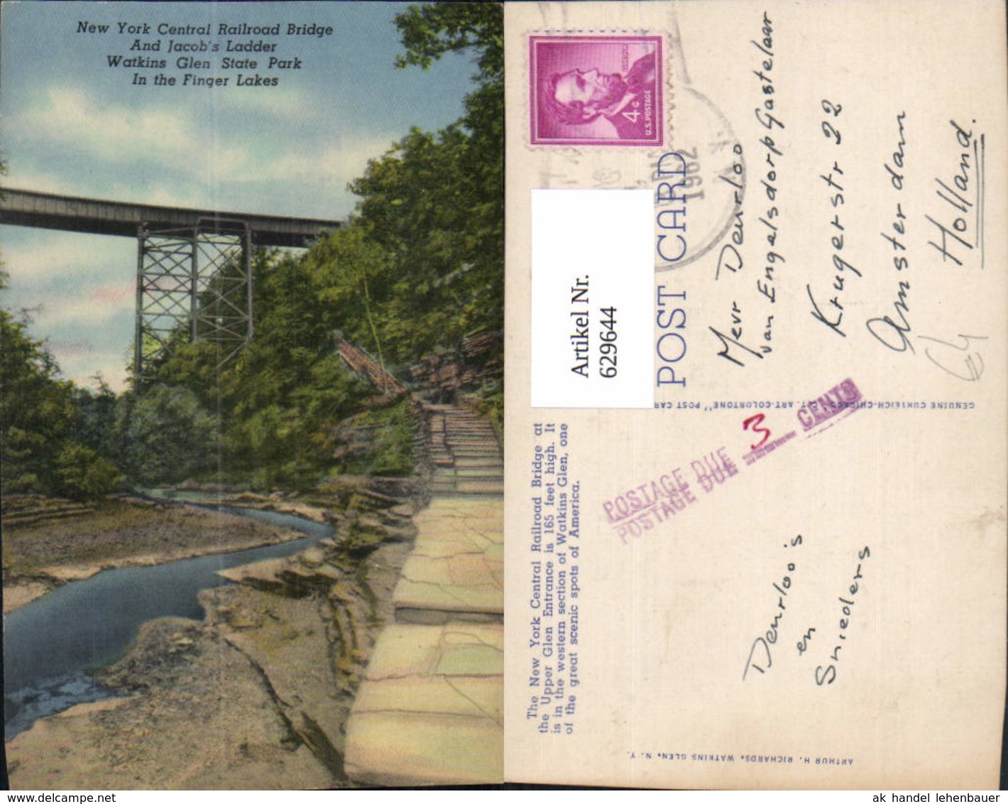 629644,New York Central Railroad Bridge And Jacobs Ladder Watkins Glen State Park In - Sonstige & Ohne Zuordnung