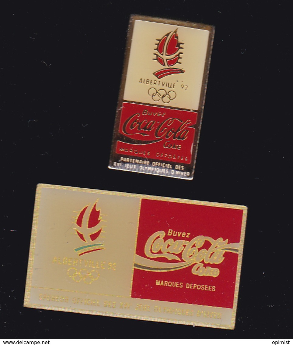 59801-lot De 2 Pin's.Coca-Cola.Jeux Olympiques Albertville - Coca-Cola