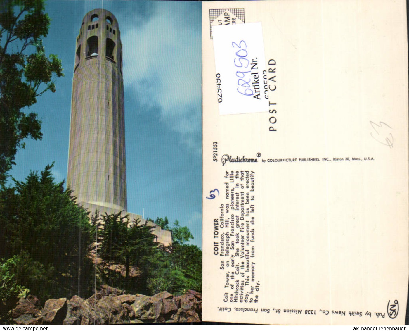 629503,Coit Tower San Francisco California - Ohne Zuordnung