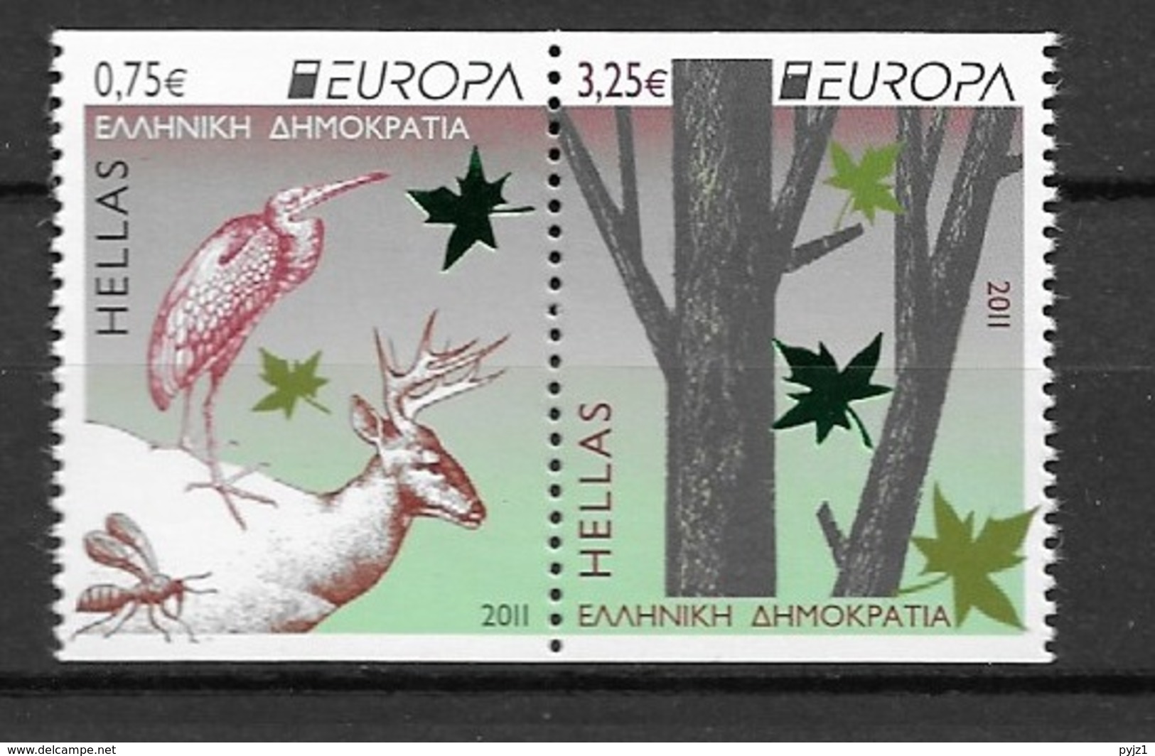 2011 MNH Greece From Booklet, Postfris** - 2011