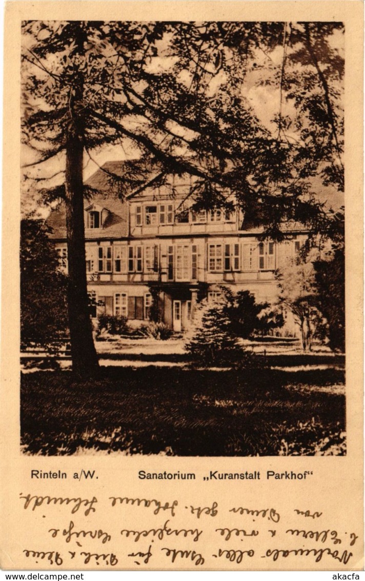 CPA AK RINTELN A.d. WESER Sanatorium Kuransalt Parkhof (865028) - Rinteln