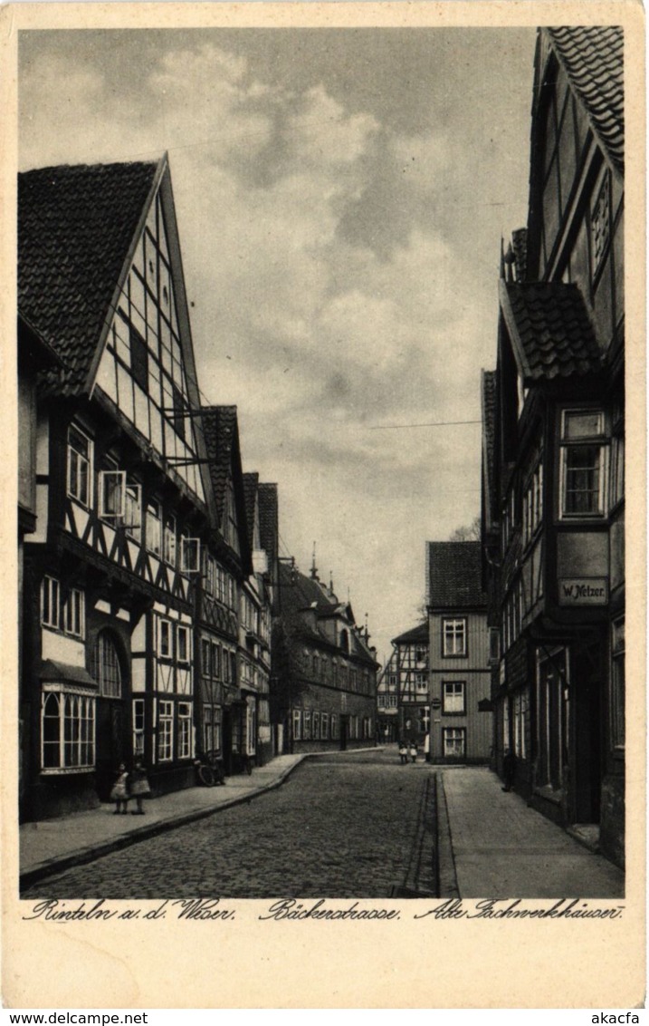 CPA AK RINTELN A.d. WESER Backerstrasse Alte Fachwerkhauser (865034) - Rinteln