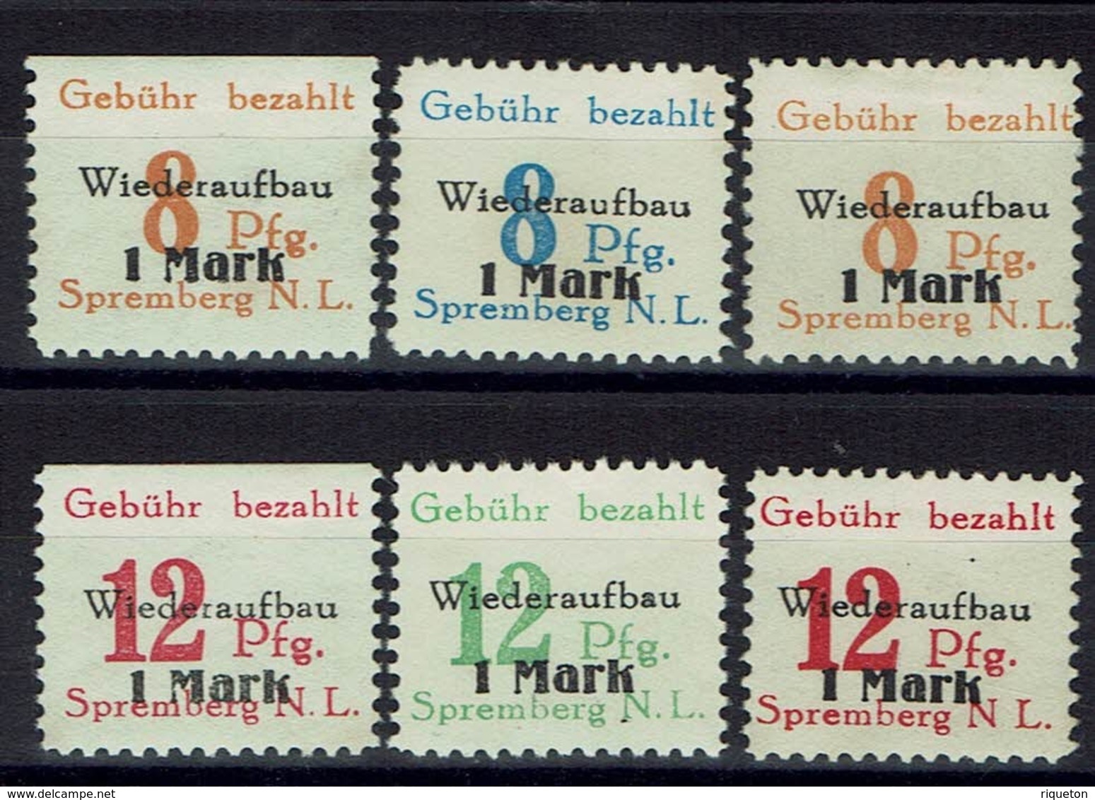 Allemagne - 1945 - Spremberg - Locaux  17A - 22A - Surchargés Wiederaufbau 1 Mark - Neufs XX Et X - TB - - Other & Unclassified