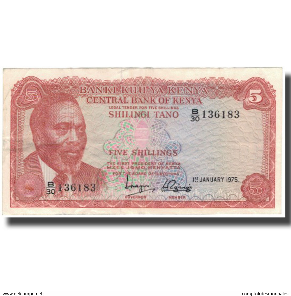 Billet, Kenya, 5 Shillings, 1975-01-01, KM:11b, TB+ - Kenya