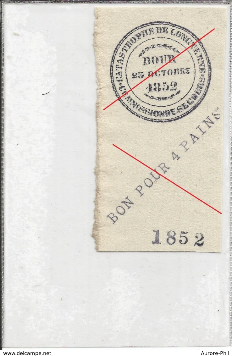 Dour Charbonnage Catastrophe Minière De Longterne-Ferrand (1852) Bon Pour 4 Pains - Monétaires / De Nécessité