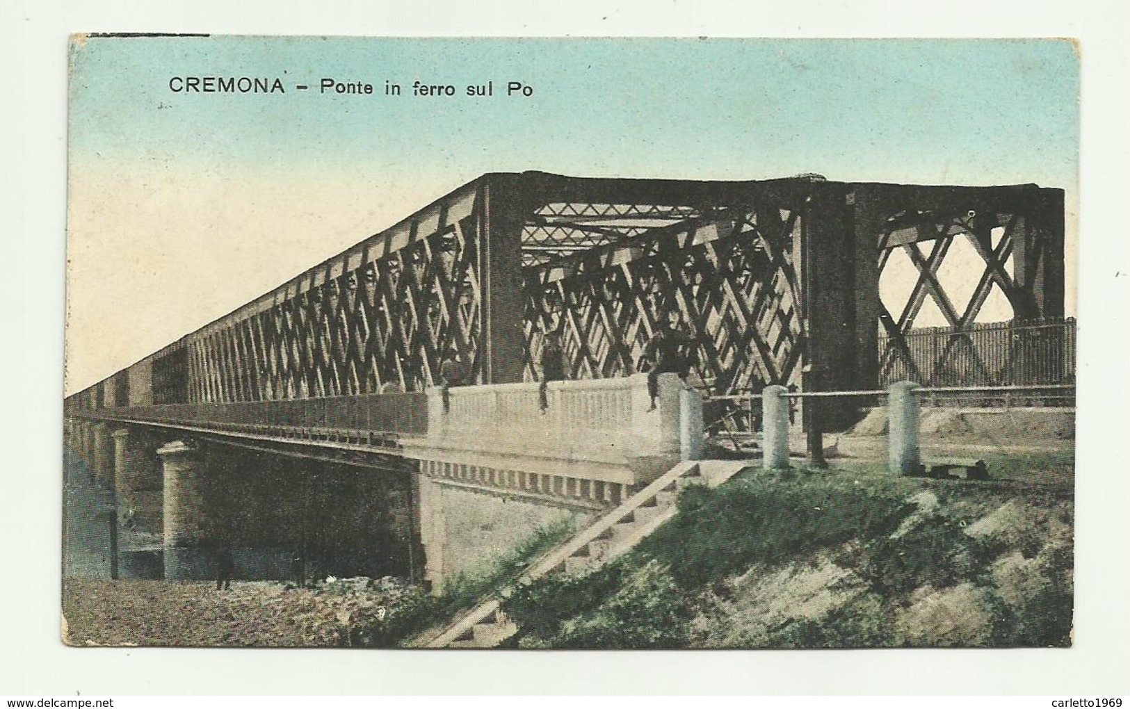 CREMONA - PONTE IN FERRO SUL PO 1922 - VIAGGIATA  FP - Cremona