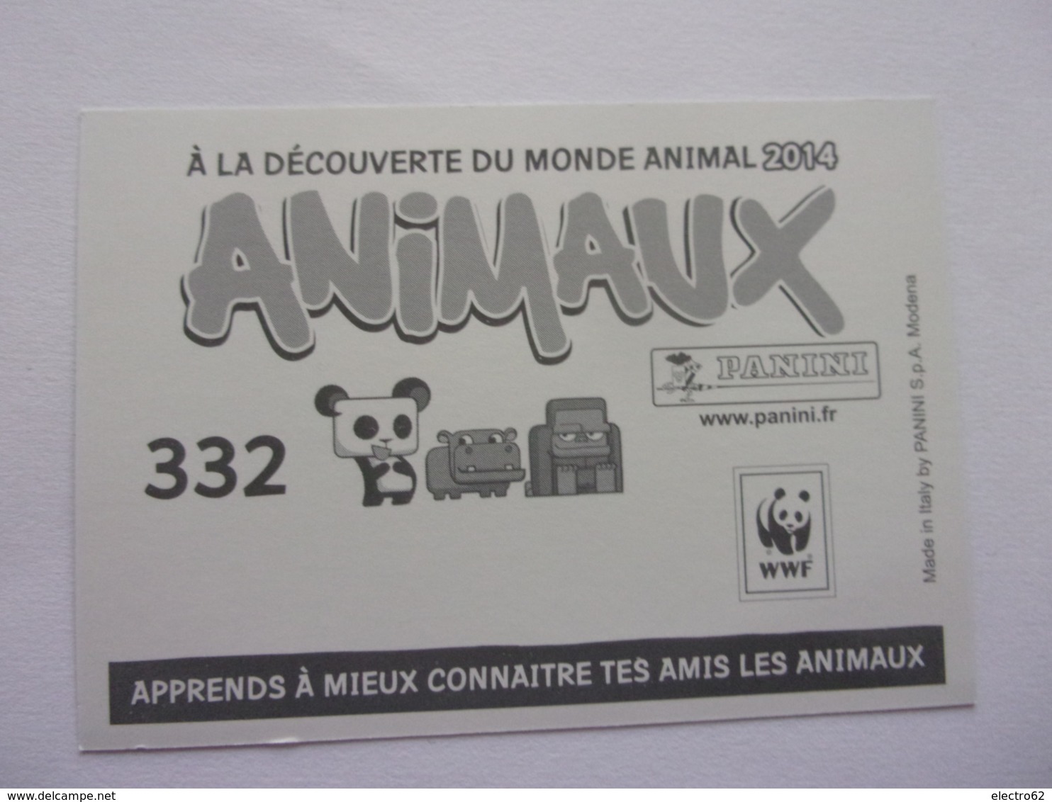 PANINI ANIMAL WORLD Animaux N°332 Husky Sibérien Chien Esquimaux Dog Hund Perro Kutya - Edition Française