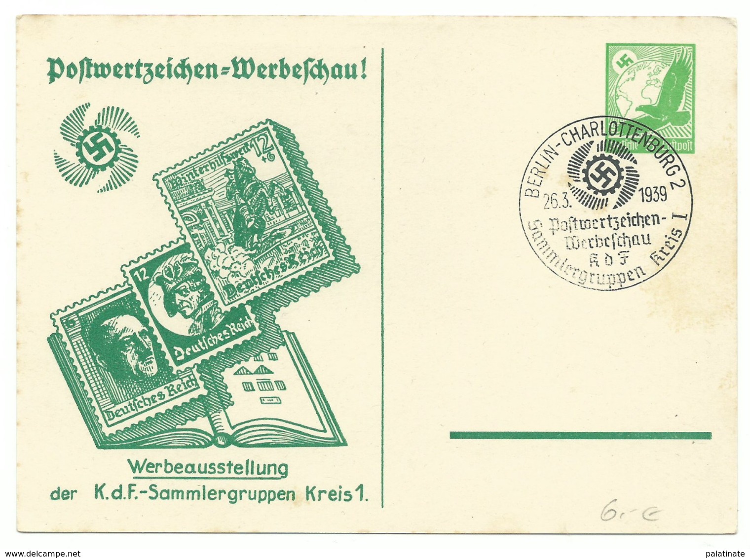 DR Privat-Ganzsache Postwertzeichen-Werbeschau 1939 Sonderstempel Berlin - Sonstige & Ohne Zuordnung