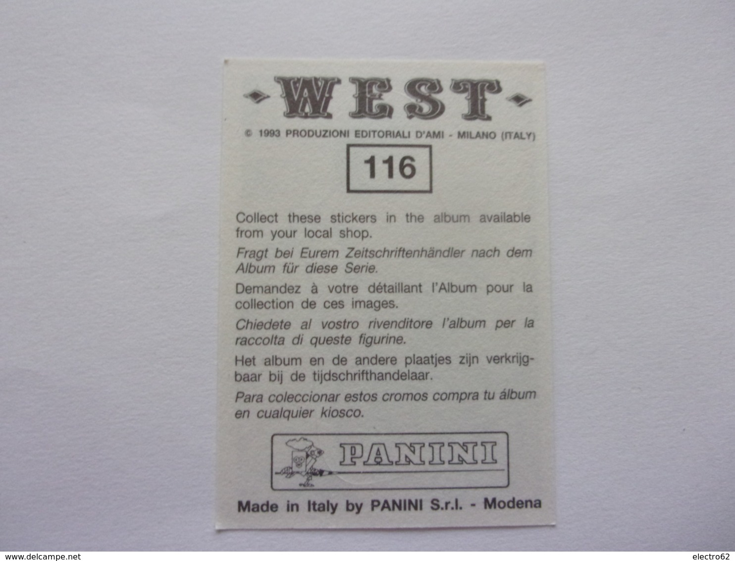 PANINI WEST Cow Boy Indien Cavalerie N°116 Chien Dog Hund Perro Kutya Enfant Kind Child Nino - Edition Française