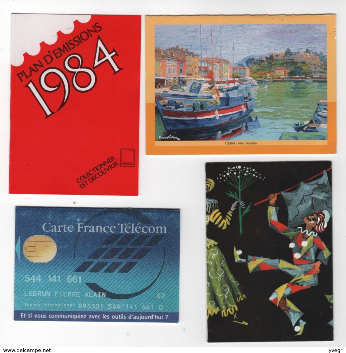 4 Calendriers La Poste 1993 , France Télécom 1995 Avec Tarif Des Communications,Poste Portugal 1984 ,Boucherie Fougères - Petit Format : 1981-90