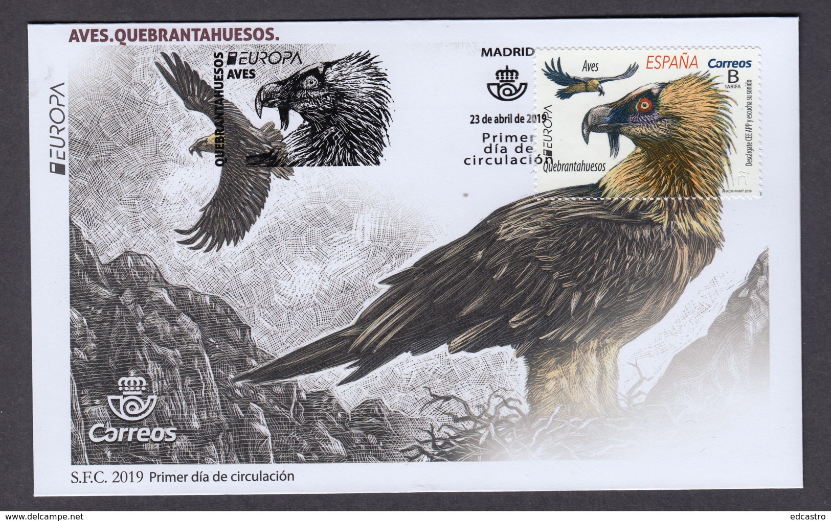 65.- SPAIN 2019 FDC EUROPA 2019 NATIONAL BIRDS - 2019