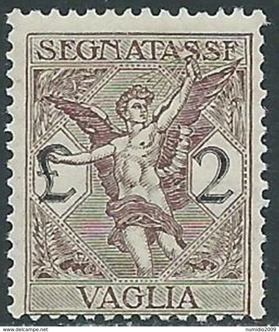 1924 REGNO SEGNATASSE PER VAGLIA 2 LIRE MNH ** - UR37-8 - Mandatsgebühr