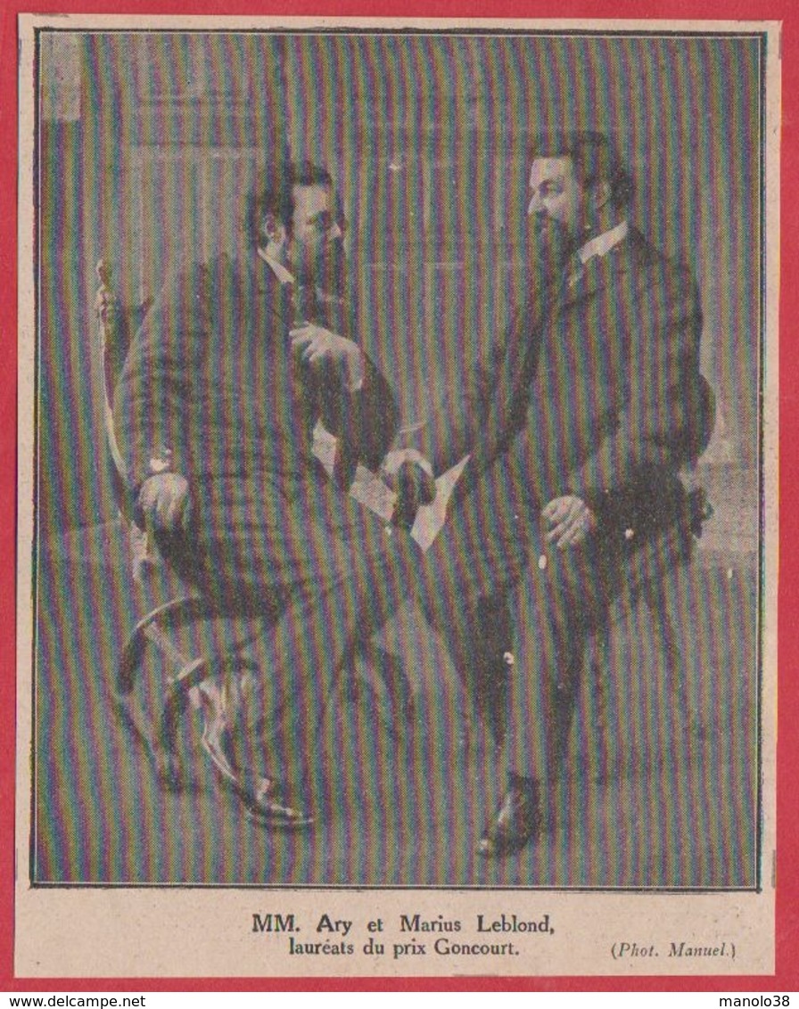 Ary Et Marius Leblond ( De Leurs Vrais Noms Georges Athénas Et Alexandre Merlot). Prix Goncourt 1909 Pour "France". - Non Classés