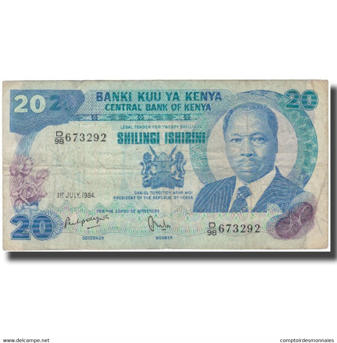 Billet, Kenya, 20 Shillings, 1984-07-01, KM:21c, TB - Kenya