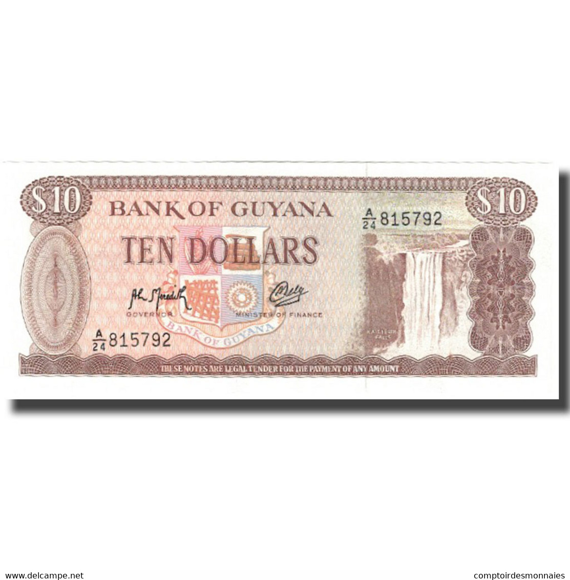 Billet, Guyana, 10 Dollars, KM:23f, NEUF - Guyana