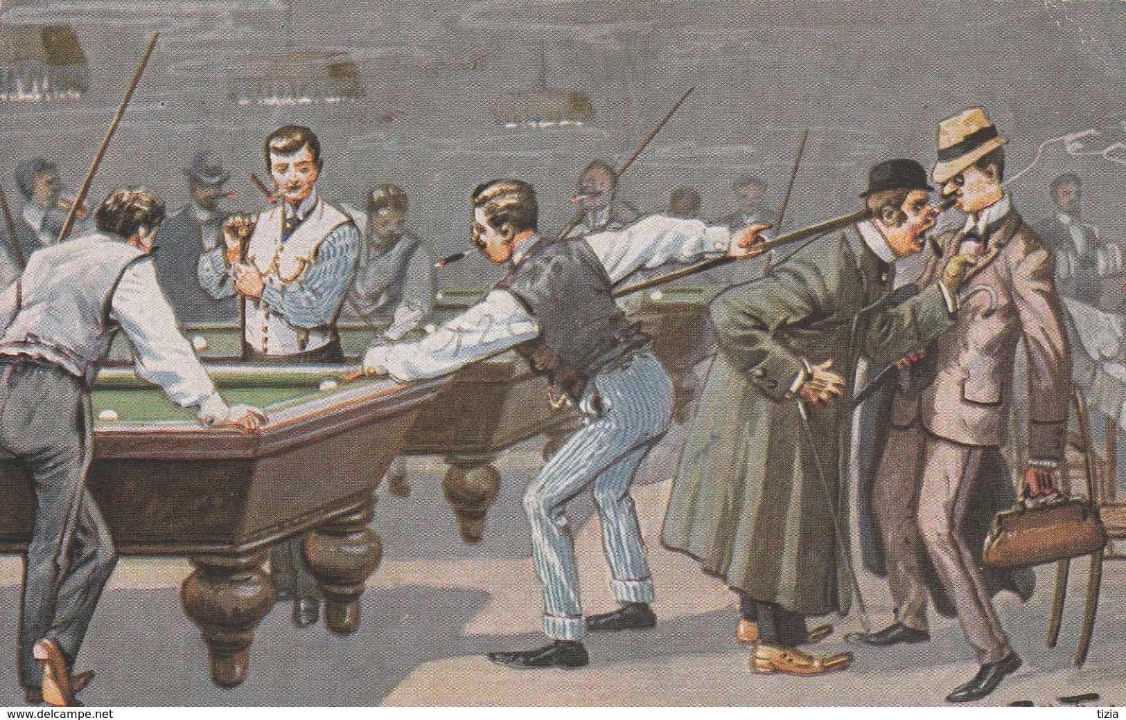 Joueurs Au Billard.  Scan - Thiele, Arthur