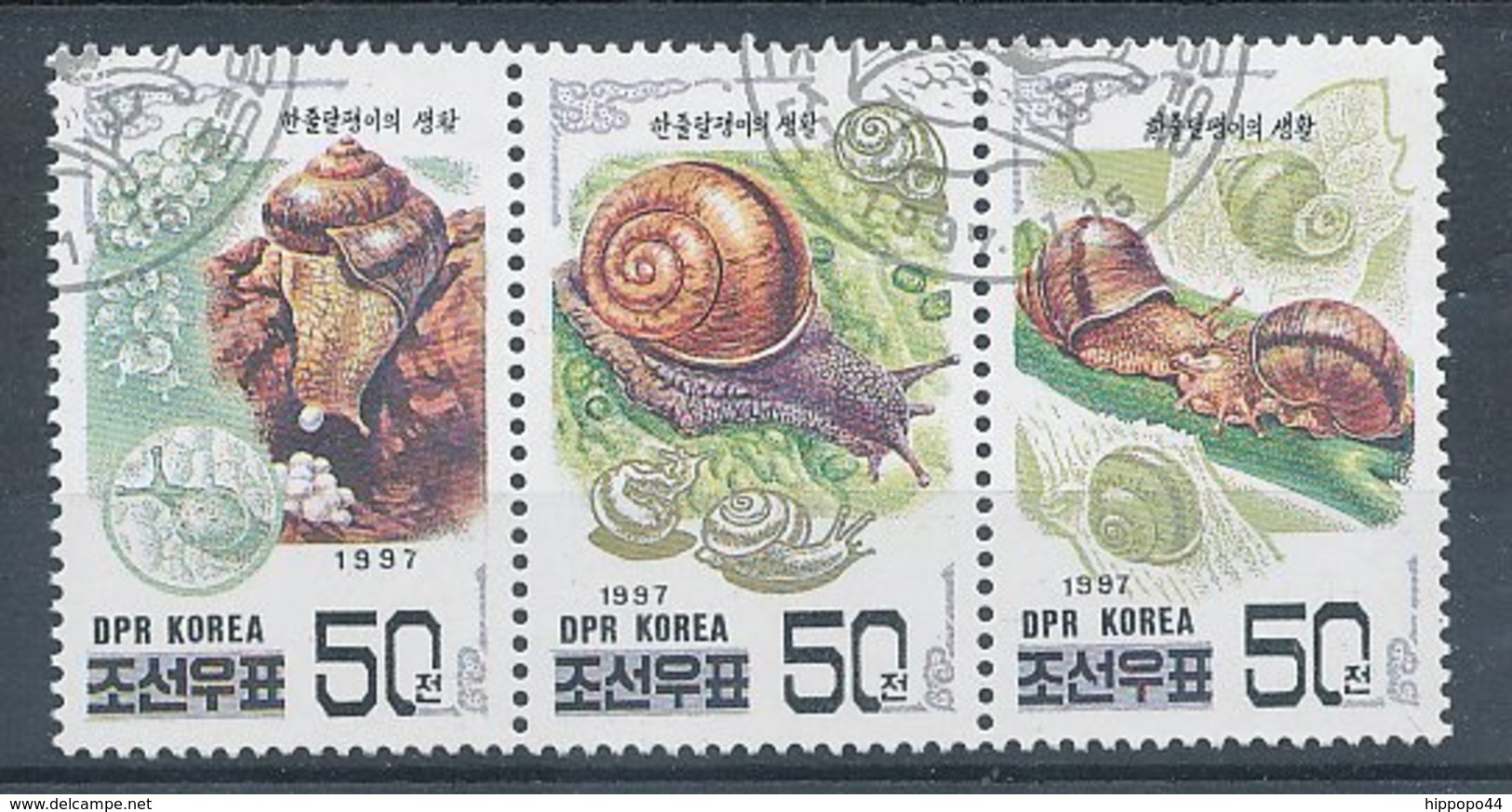 1997, Corée, Korea, Y&T N° 2736/2738 Oblitérés - Coquillages, Shells, Conchas, Escargots. - Coquillages