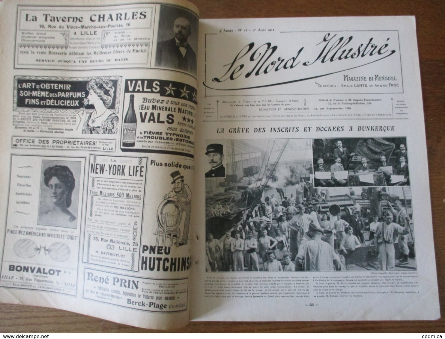 LE NORD ILLUSTRE DU 1er AOUT 1912 LA GREVE DES INSCRITS ET DOCKERS A DUNKERQUE,CALAIS,ACTUALITES DE LA QUINZAINE - Picardie - Nord-Pas-de-Calais