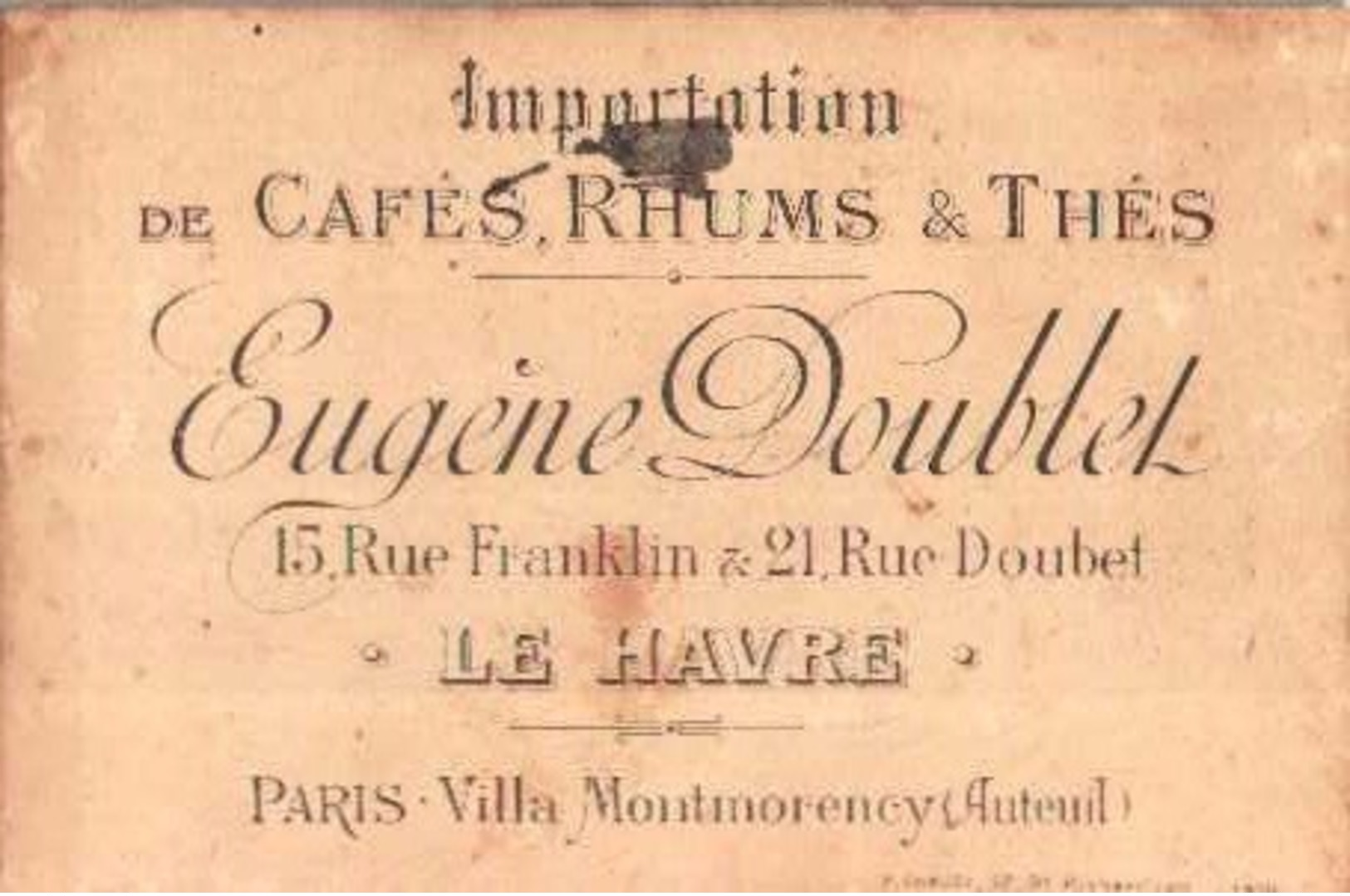 Chromo EUGÈNE DOUBLET Cafés Rhums Thés, Le Havre 76 - Prise De HAM (militaires) - Scans Recto-verso - Tè & Caffè