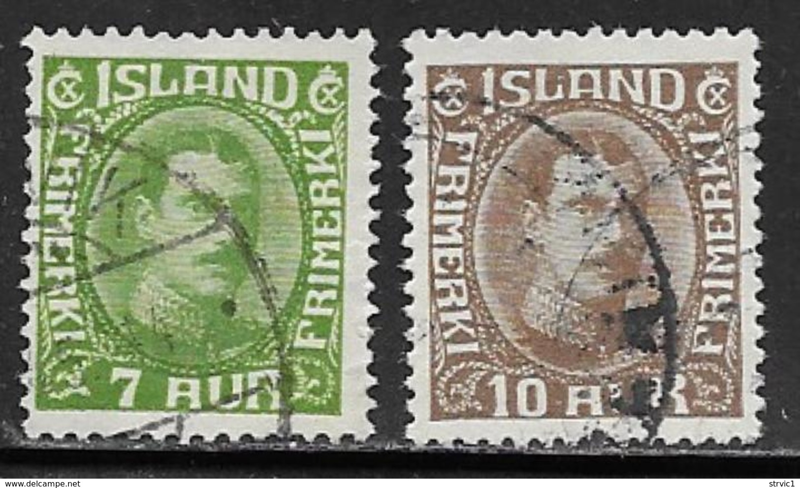 Iceland Scott # 180-1 Used Christian X, 1931, 1933 - Gebruikt