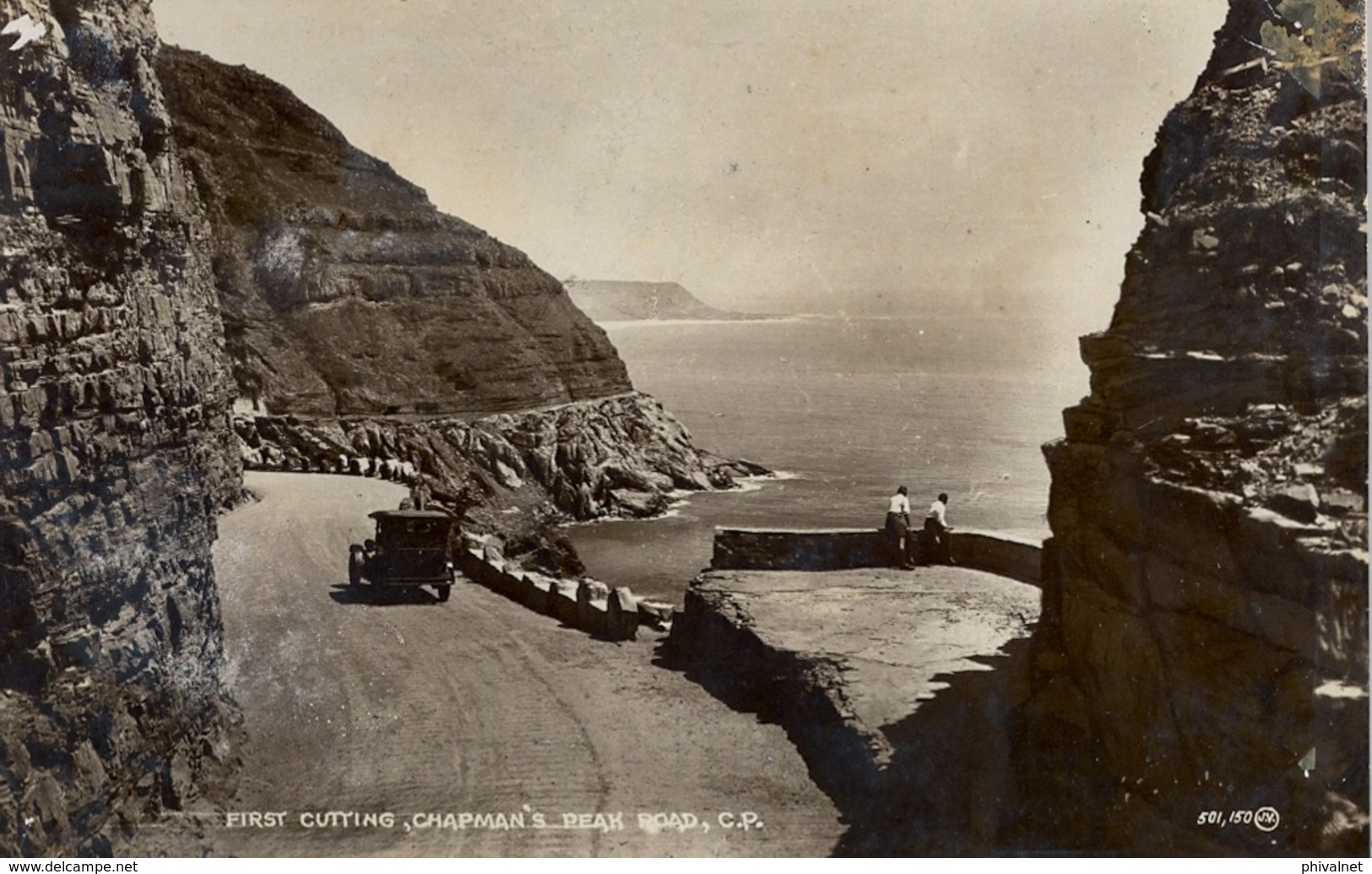 SUDAFRICA , TARJETA POSTAL NO CIRCULADA , FIRST CUTTING , CHAPMAN'S PEAK ROAD - Sudáfrica