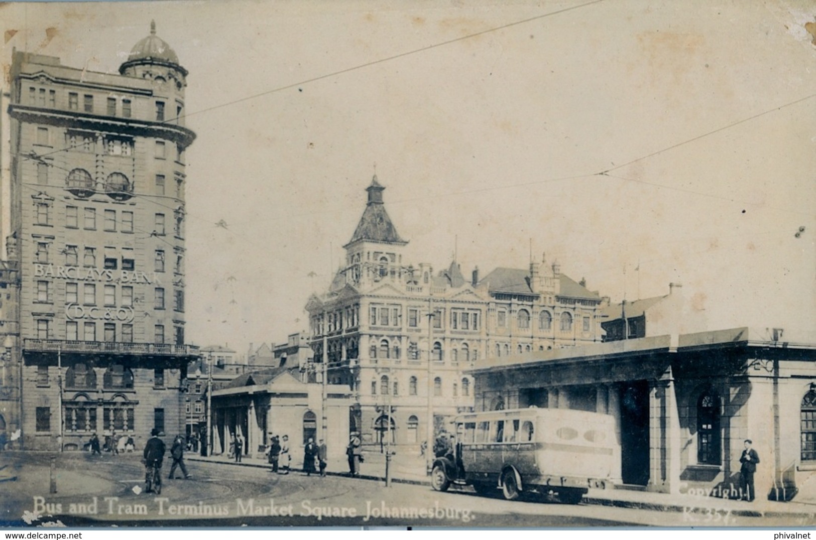 SUDAFRICA , TARJETA POSTAL NO CIRCULADA , BUS AND TRAM TERMINUS MARKET SQUARE , JOHANNESBURG - Sudáfrica