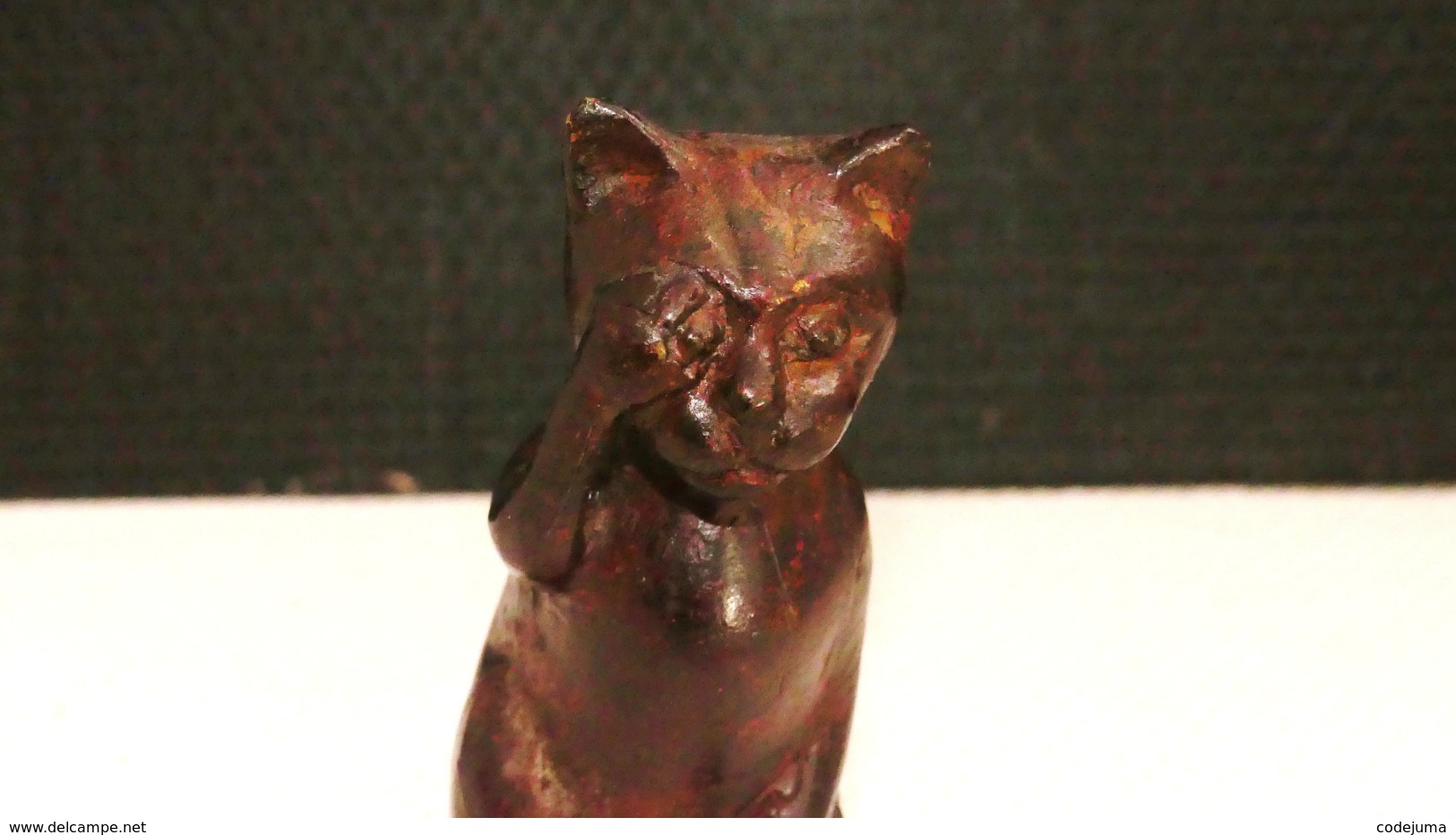 Statuette D'un Chat En Alliage Cuivreux - Afrikaanse Kunst