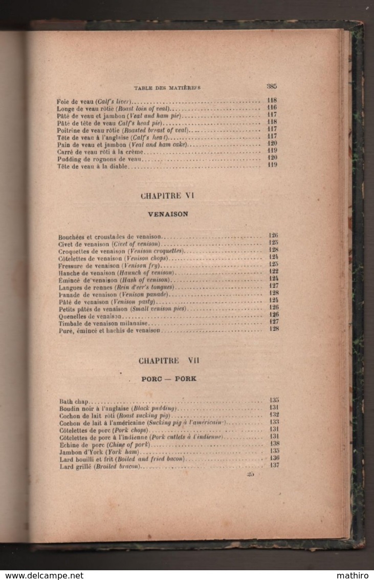 La Cuisine et Pâtisserie Anglaise et Américaine par Alfred Suzanne ;2ème édition illustré par Tantet et Froment;1904