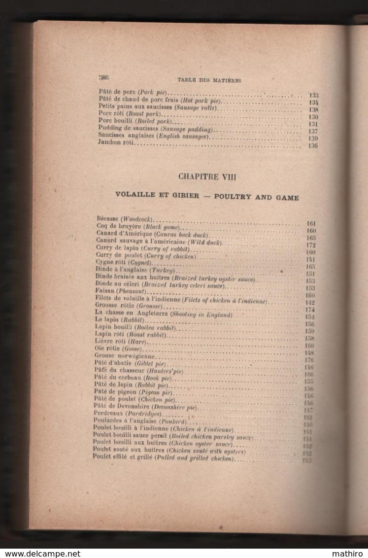 La Cuisine et Pâtisserie Anglaise et Américaine par Alfred Suzanne ;2ème édition illustré par Tantet et Froment;1904