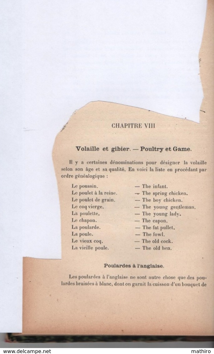 La Cuisine et Pâtisserie Anglaise et Américaine par Alfred Suzanne ;2ème édition illustré par Tantet et Froment;1904