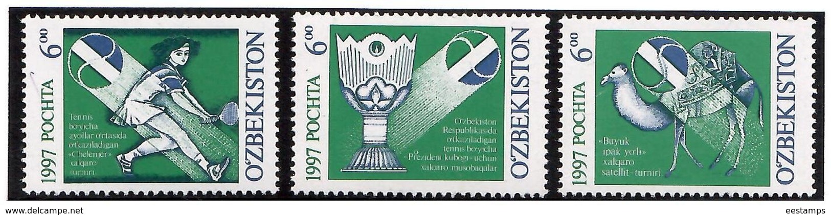 Uzbekistan 1997.Tennis. 3v X 6.oo   Michel # 151-53 - Oezbekistan