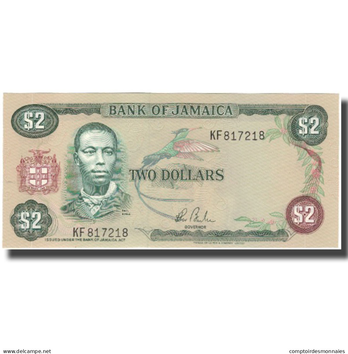 Billet, Jamaica, 2 Dollars, KM:65b, NEUF - Jamaica