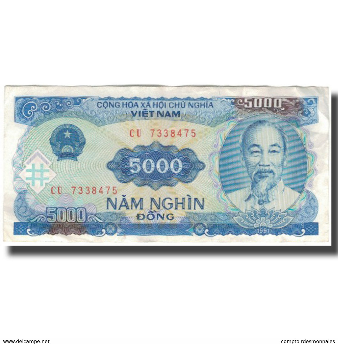 Billet, Viet Nam, 5000 D<ox>ng, 1991, KM:108a, TTB - Viêt-Nam