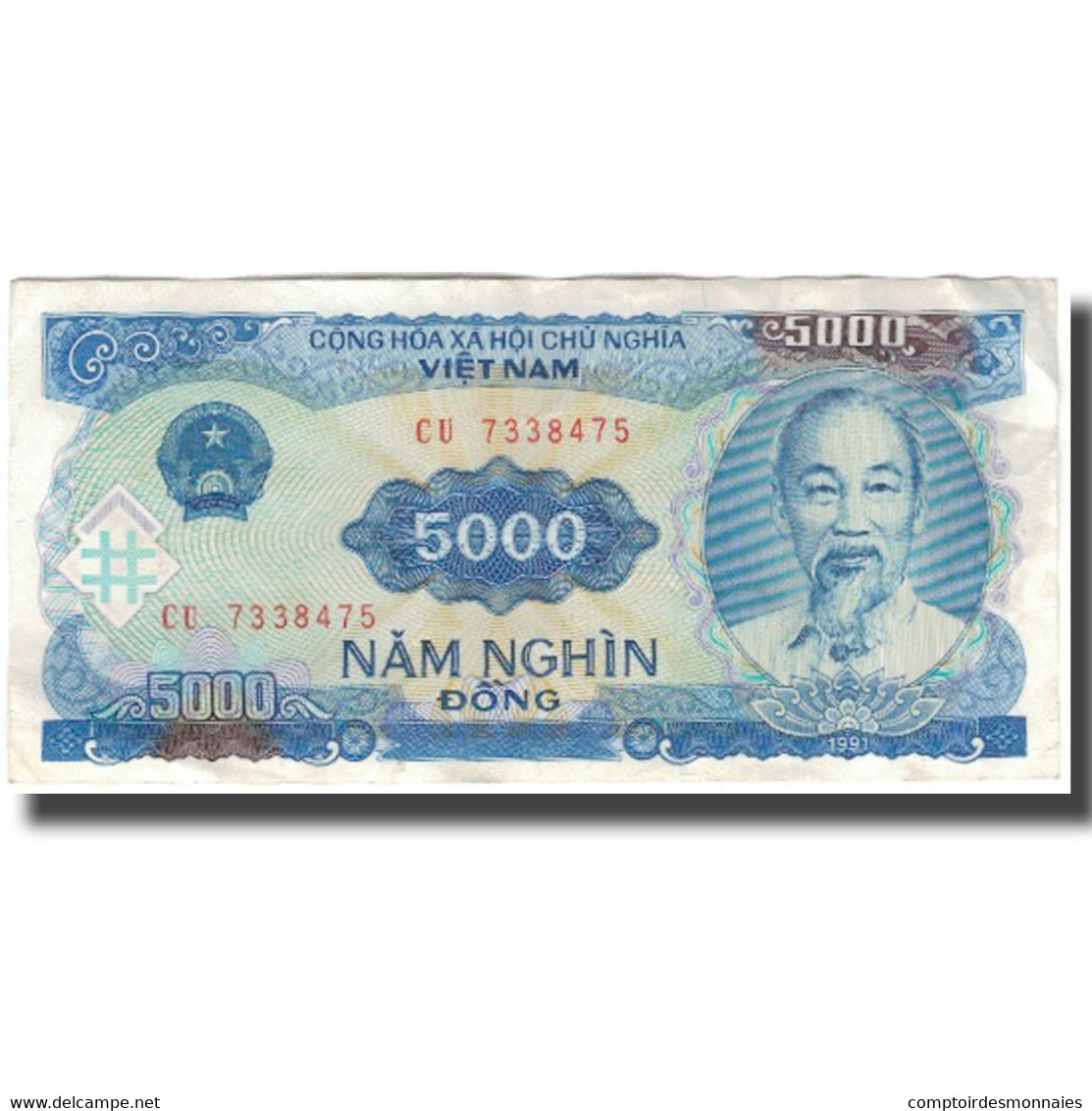 Billet, Viet Nam, 5000 D<ox>ng, 1991, KM:108a, TTB - Viêt-Nam