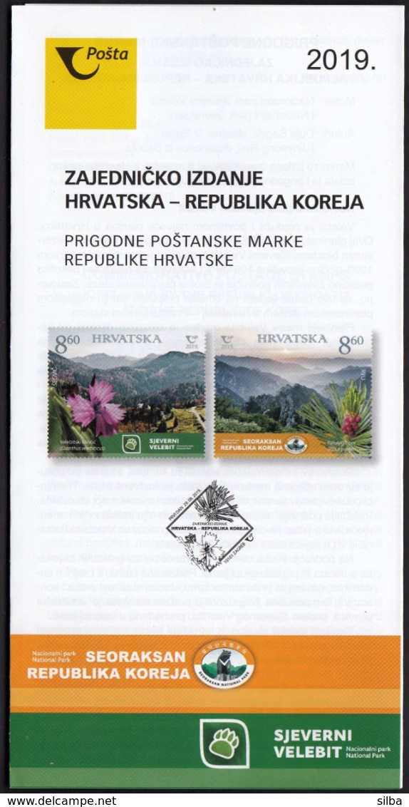 Croatia 2019 / Joint Issue With Korea / National Parks Northern Velebit And Seoraksan / Prospectus, Leaflet, Brochure - Kroatien