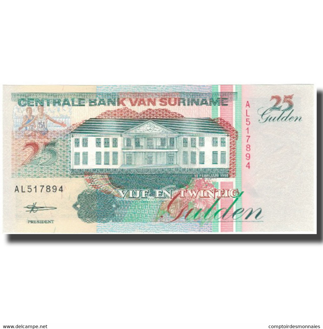 Billet, Surinam, 25 Gulden, 1998-02-10, KM:138d, NEUF - Surinam