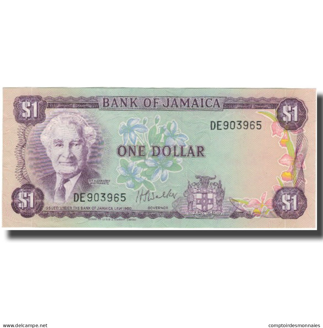 Billet, Jamaica, 1 Dollar, KM:59b, TTB+ - Jamaique