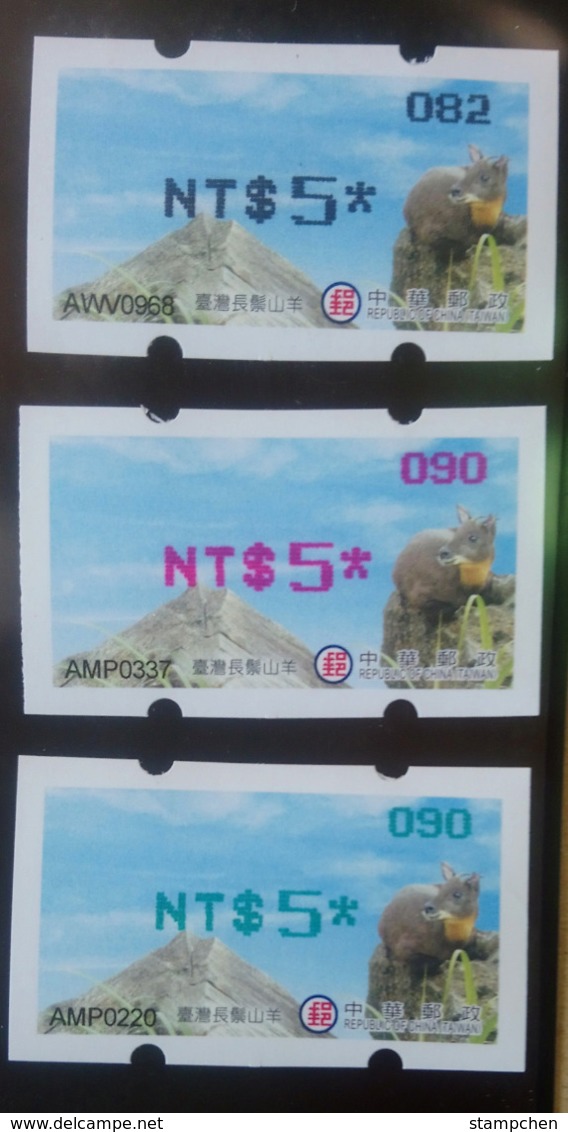 Black, Red & Green Imprint Of 2019 Formosan Serow ATM Frama Stamps  - Goat Mount Unusual - Machine Labels [ATM]