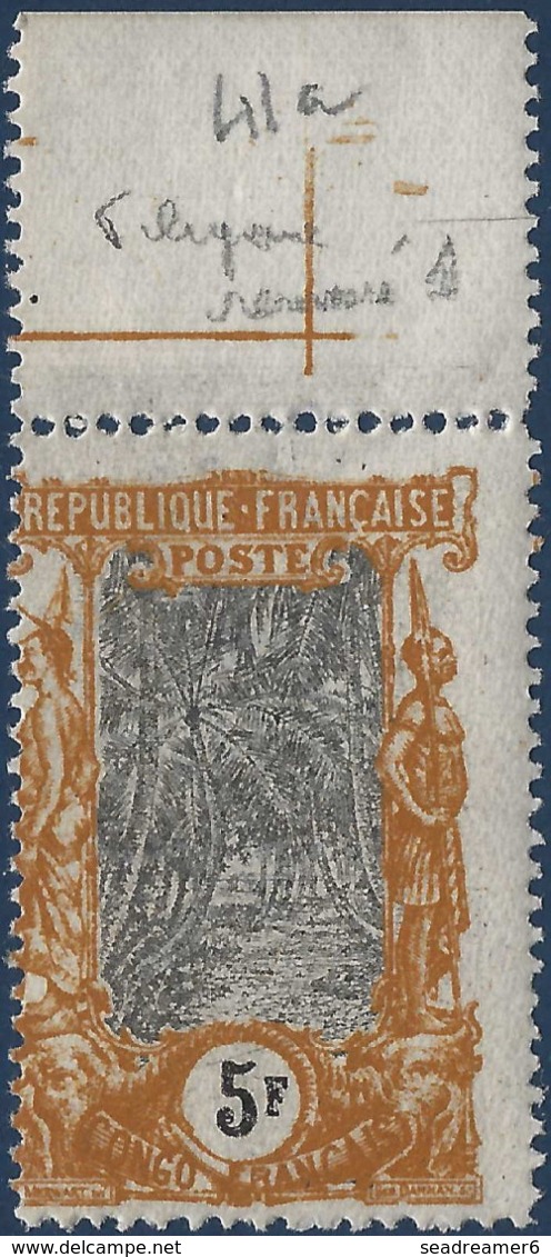 France Colonies Congo Français N°41a** Bdfeuille Superbe & RR Signé Calves - Neufs