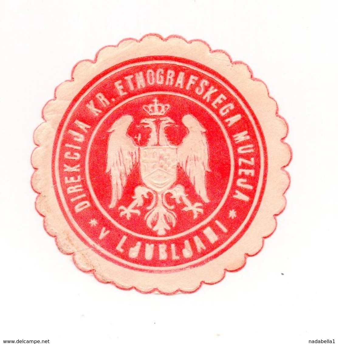 SLOVENIA, LJUBLJANA, HEAD OF ETHNOGRAPHY MUSEUM, POSTER STAMP, 4 Cm  DIAMETER - Slovenia